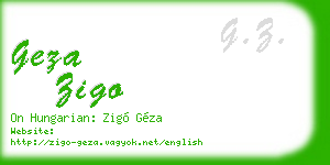 geza zigo business card